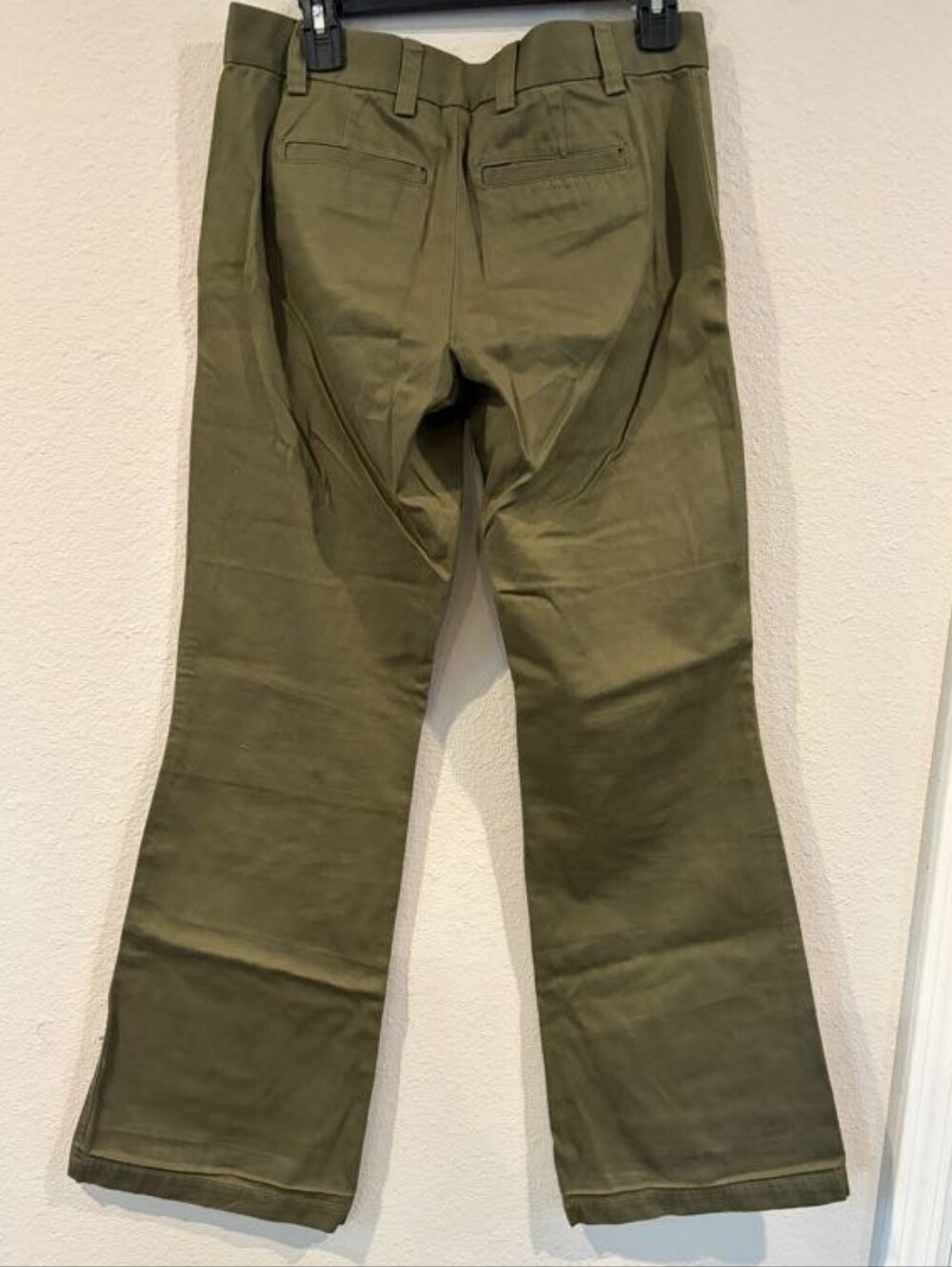 Moda International Womens Classic Casual 100% Cotton Army Green Bootcut Trousers - Picture 2 of 3